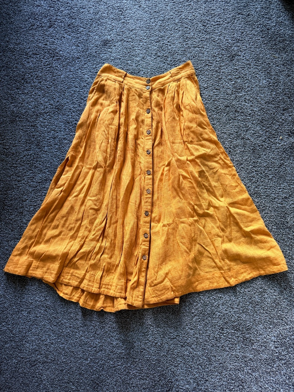 Free People marigold button front skirt